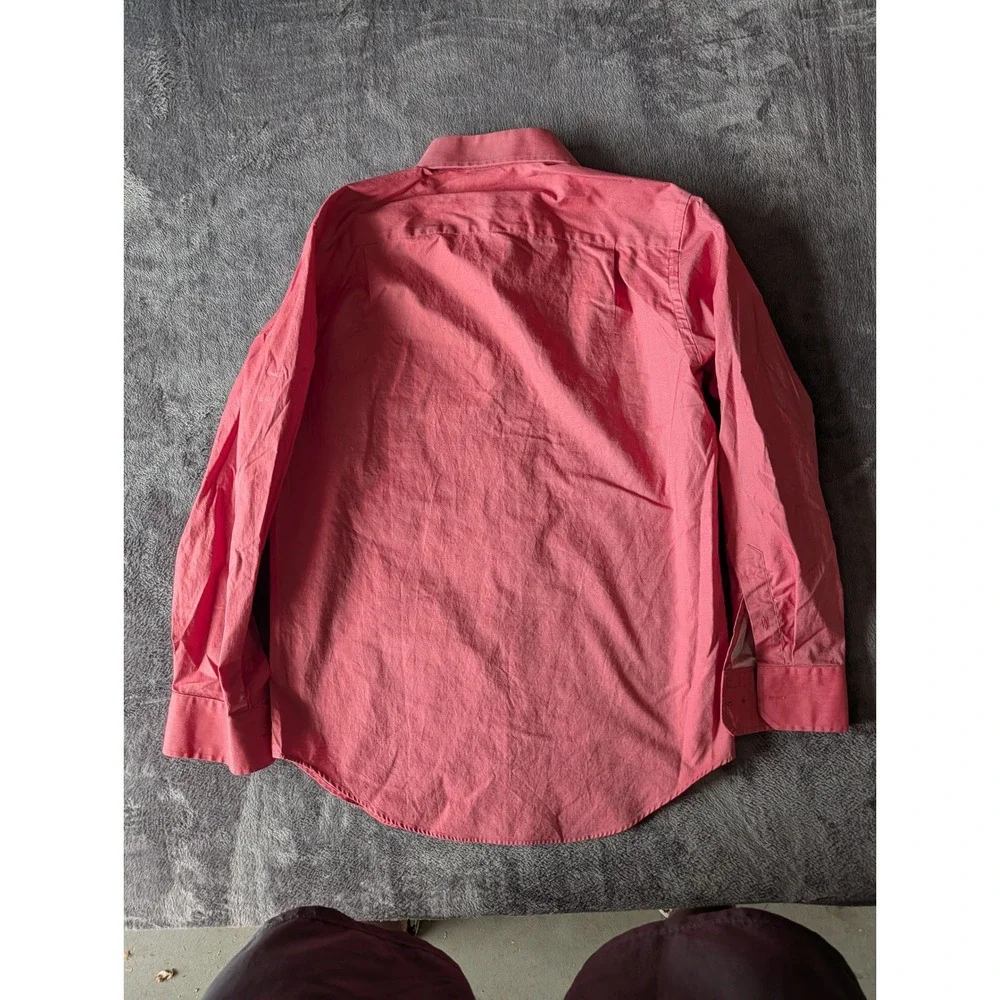 Banana Republic Mens Salmon Cotton Button Down Shirt Small 14-14.5 Long Sleeve